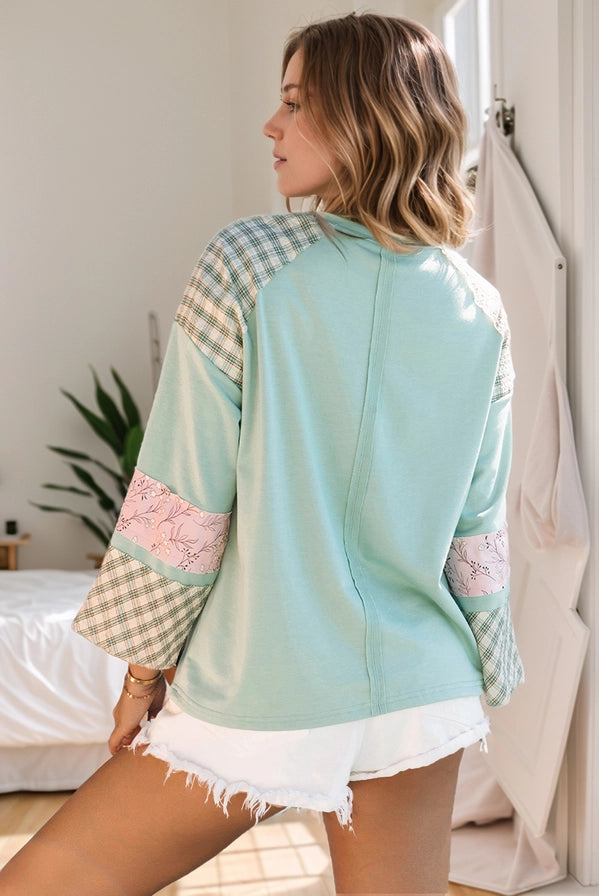 Oversized Patch Work Heart Peace Sign