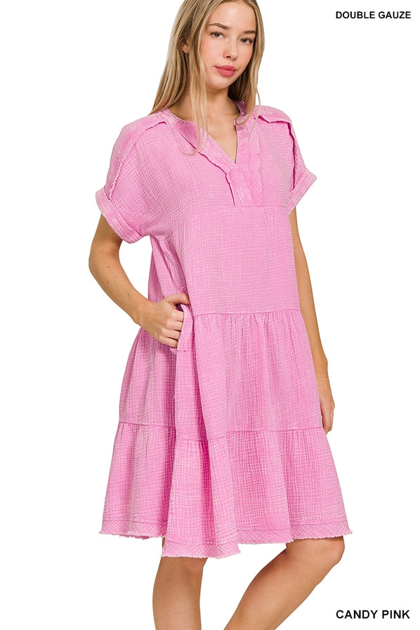 Zenana Double Washed Gauze Dress