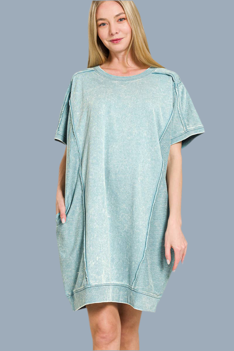 Zenana Mineral Wash Dress