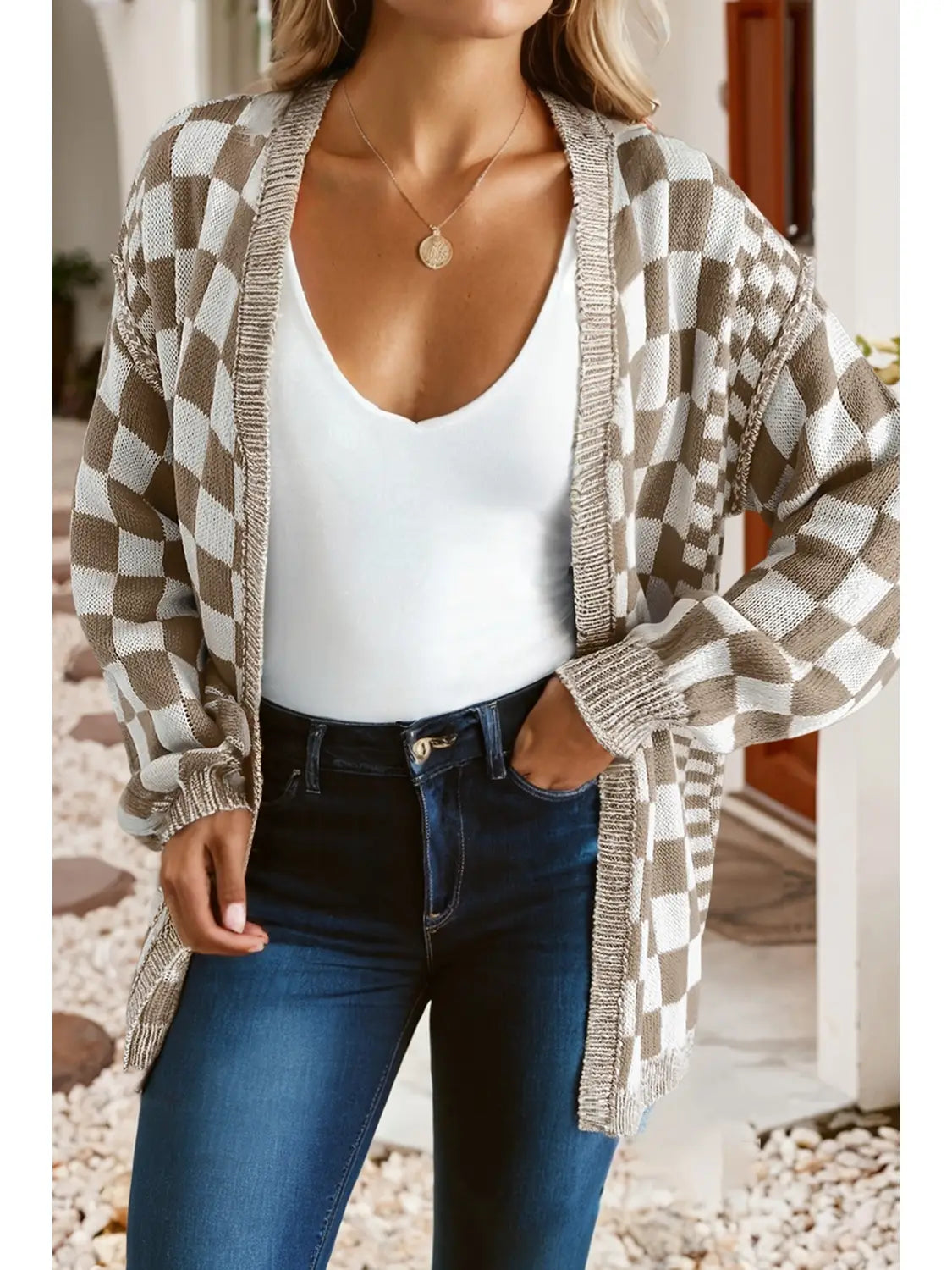 Checkered Cardigan