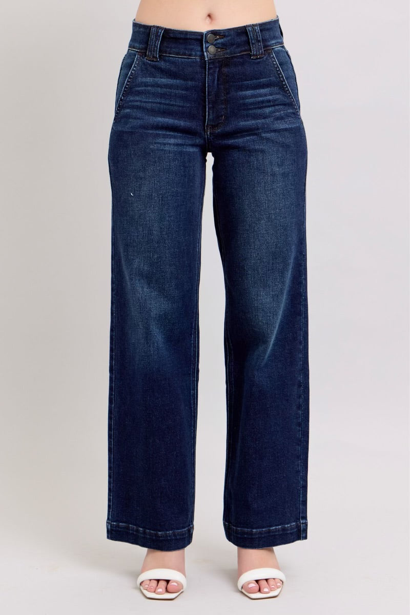 Double Button Dark Blue Judy Blue Jeans