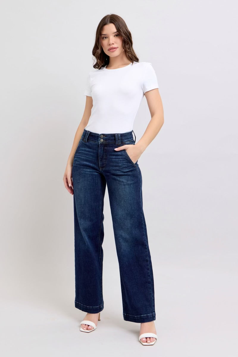 Double Button Dark Blue Judy Blue Jeans