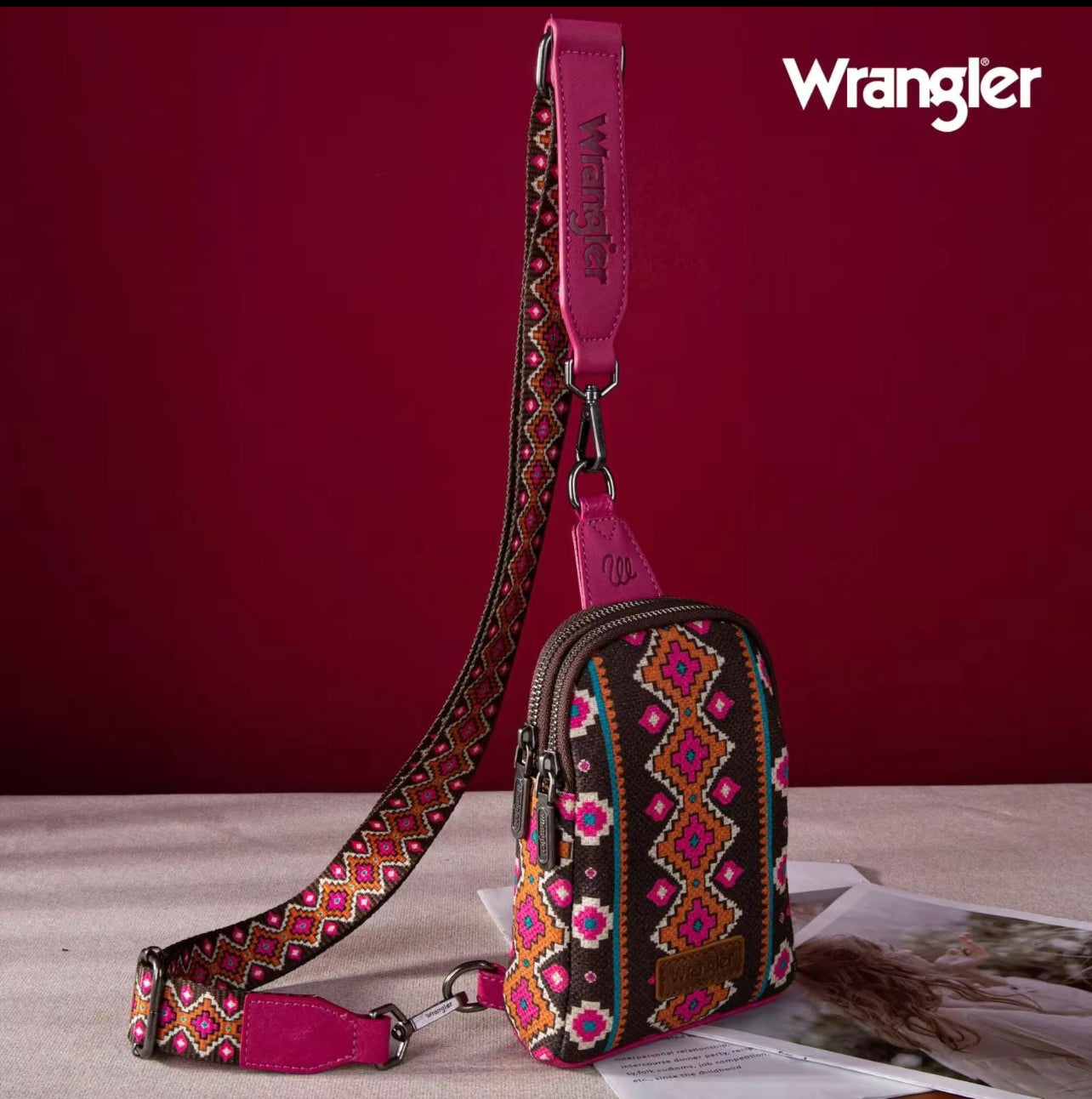 Wrangler Aztec Crossbody Pink