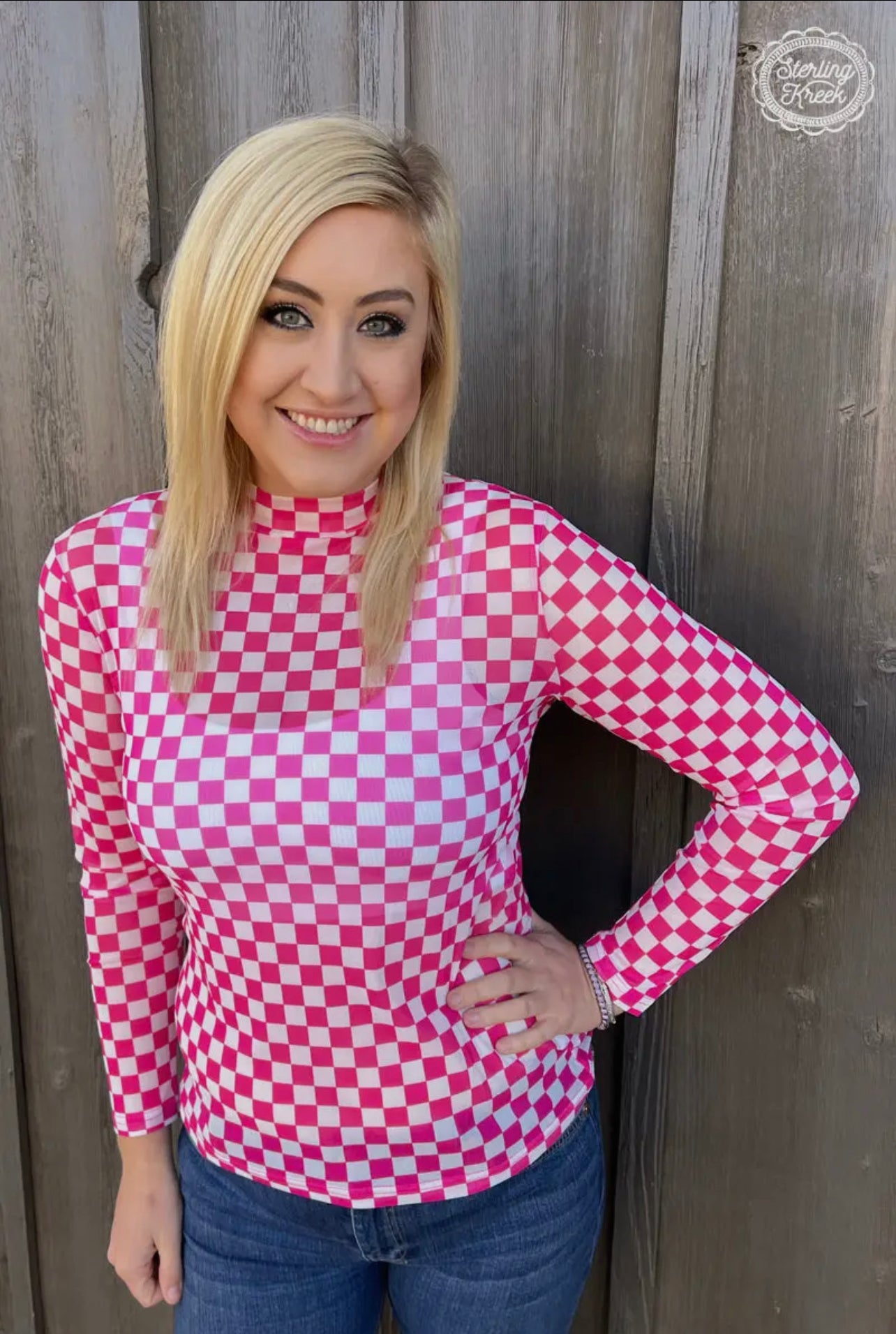 Sheer Checkered Top