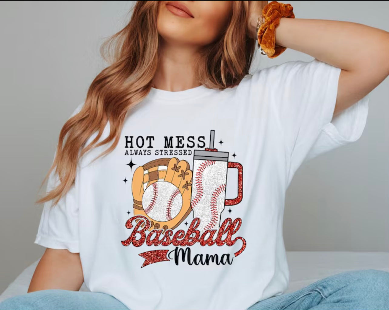 Hot Mess Baseball Mama