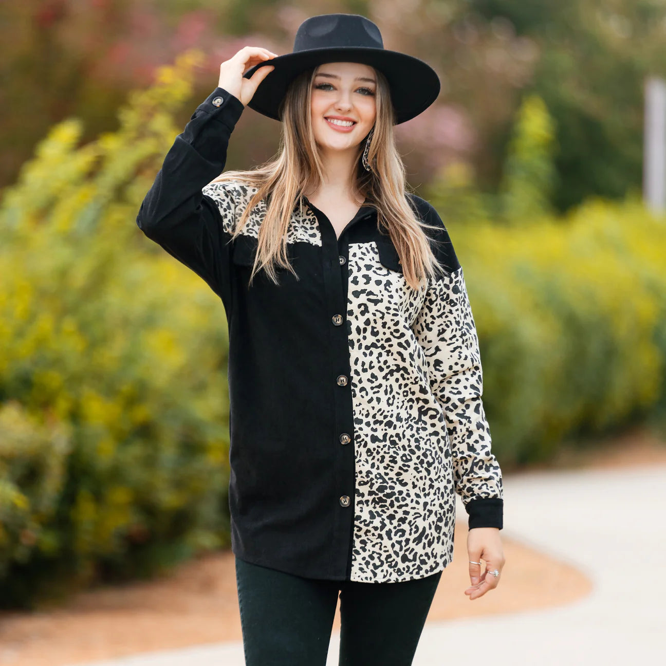 Sunshine & Rodeo Corduroy Leopard Shacket