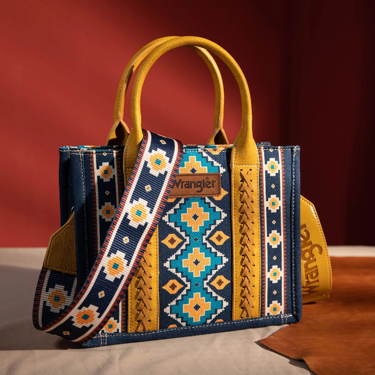 Wrangler Navy Blue Aztec Tote