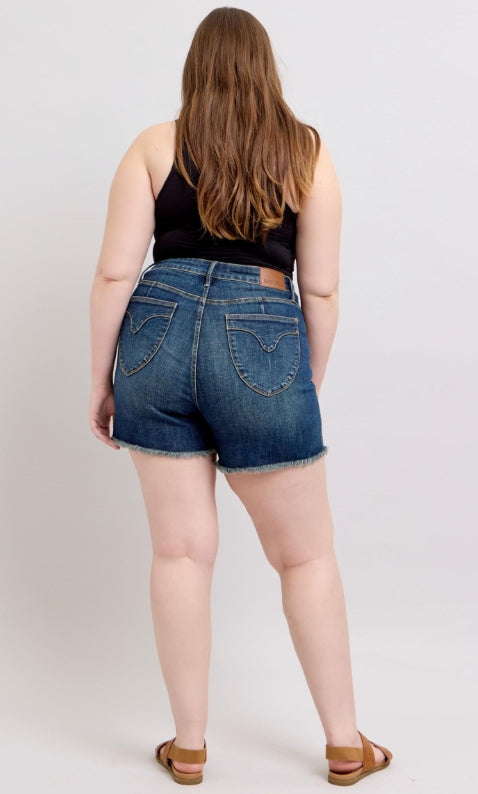 Judy Blue Frayed Hem & Shield Pocket
