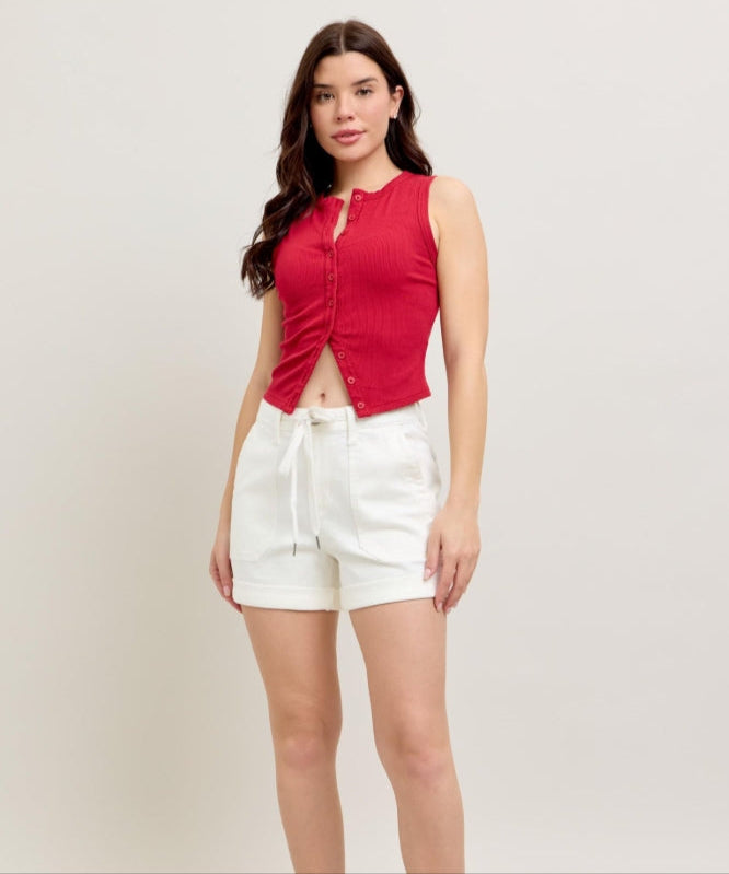 Judy Blue High-Rise Cuff Jogger Shorts