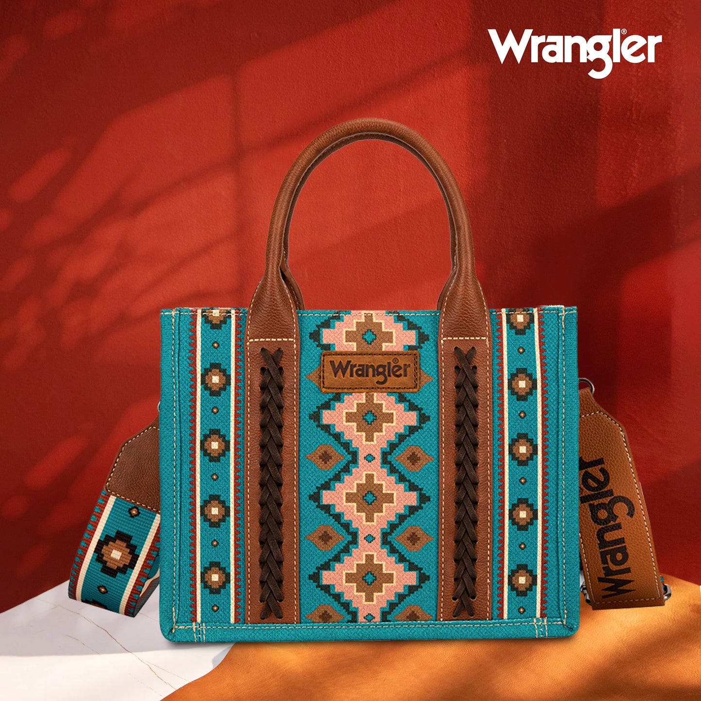 Wrangler Teal Aztec Tote