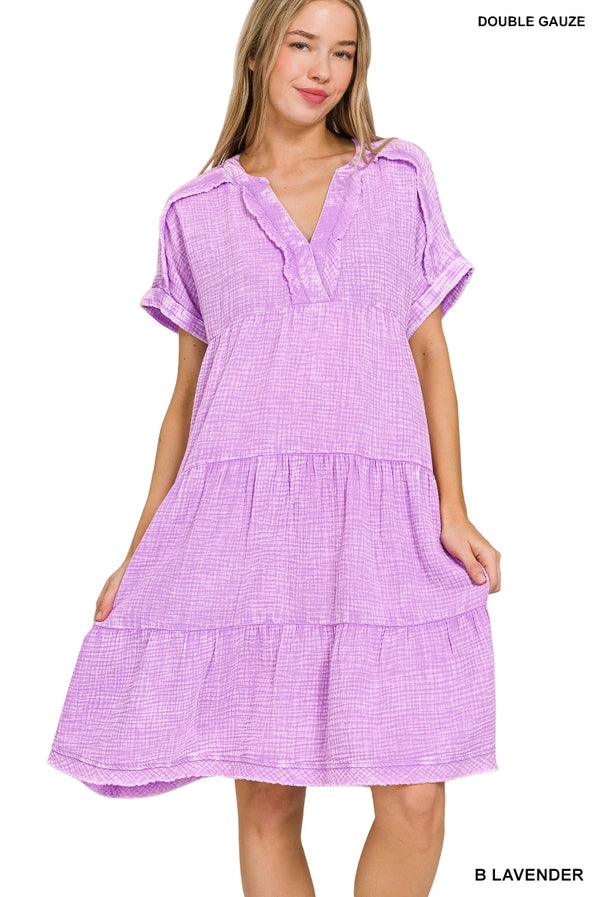 Zenana Washed Double Gauze Dress