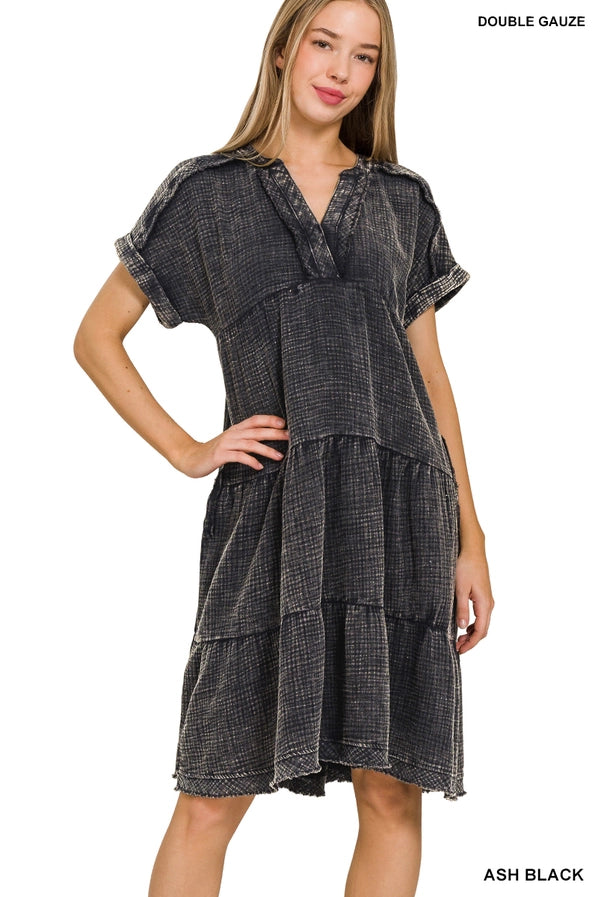 Zenana Washed Double Gauze Dress