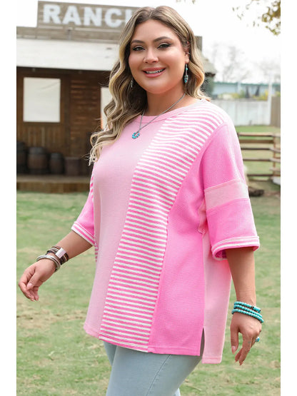 Stripe Patchwork Color Block Top