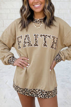 FAITH Embroidered Mock Neck Sweatshirt