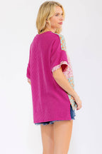 Floral Patchwork Short Sleeve Top
