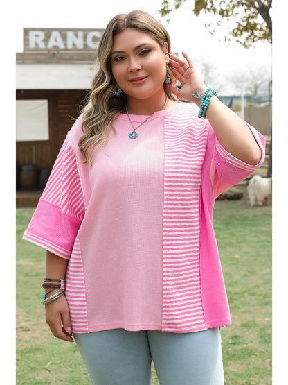 Stripe Patchwork Color Block Top