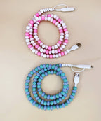 CHECKERBOARD BEADED PHONE CHARGING CABLE 2-IN-1