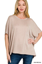 Corded Rib Oversized Short-sleeve Top