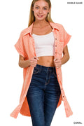Zenana Washed Button Down Dress