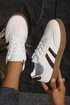 Textured Woven Leopard Patchwork Flat Sneaker | US6-10