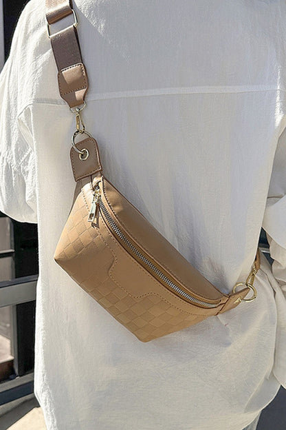 Zenana Monogram Checkered Bum Bag