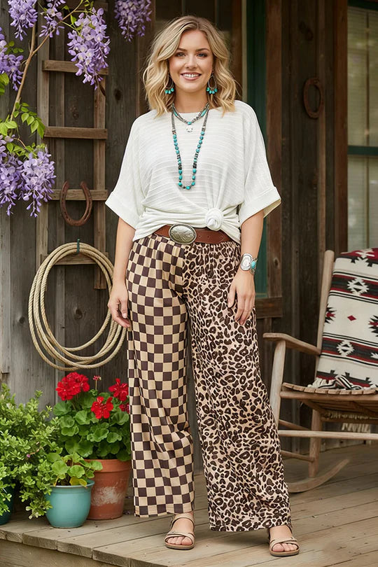Checkered Leopard Pant