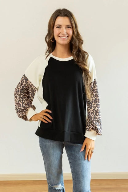 Fleeced Color Block Sweatshirt