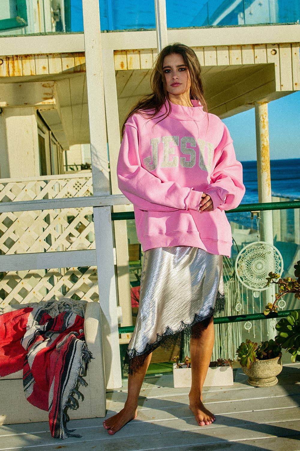 Camo Embroidered Mockneck Sweatshirt