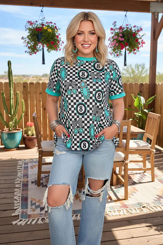 Eight Ball Checkered Top
