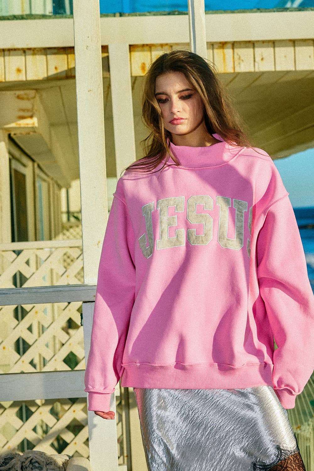 Camo Embroidered Mockneck Sweatshirt