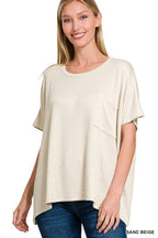 Corded Rib Oversized Short-sleeve Top