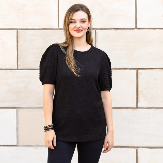 Sunshine & Rodeo Puffed Sleeves Top