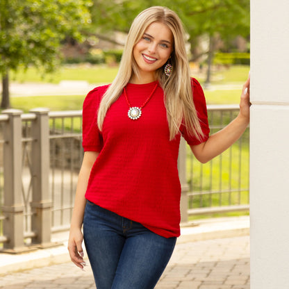 Sunshine & Rodeo Puffed Sleeves Top