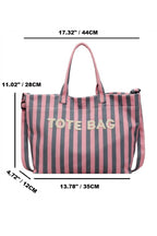 Striped Corduroy Tote Bag