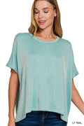 Zenana Ribbed Striped Oversized Top