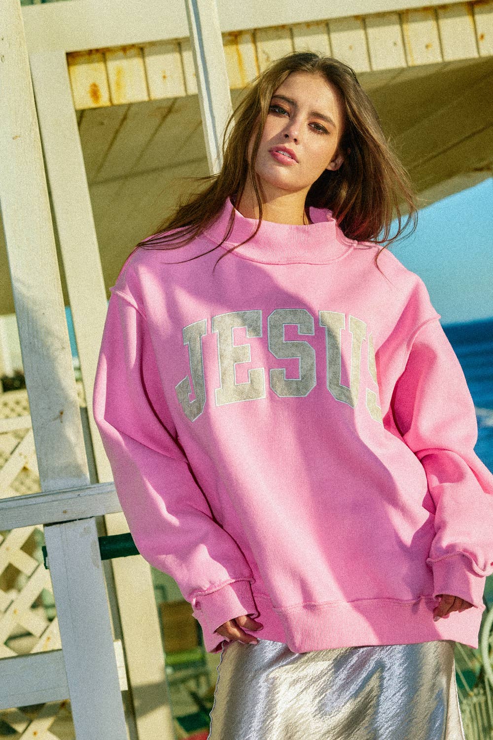 Camo Embroidered Mockneck Sweatshirt