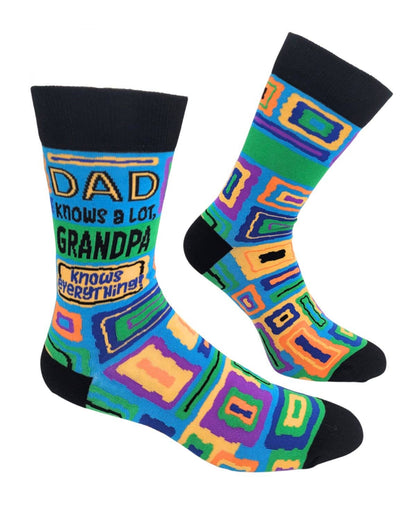 Dad Knows a Lot Grandpa Knows Everything Men's Novelty Socks