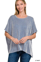 Corded Rib Oversized Short-sleeve Top