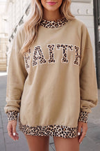 FAITH / BLESSED Graphic Mockneck Oversized Sweatshirt