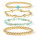 BOHO CROSS MULTI  COLORFUL BEADED STRETCH BRACELET | 40B5180