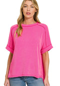 Zenana Raised Ribbed Cuffed Tee
