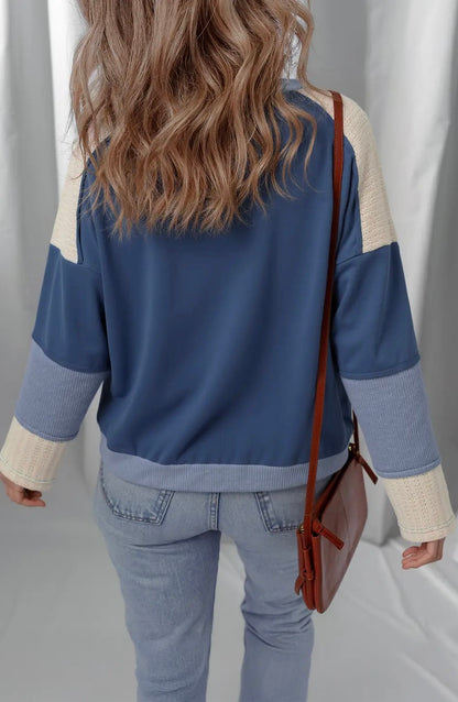 Star Color Block Patchwork Sweatshirt
