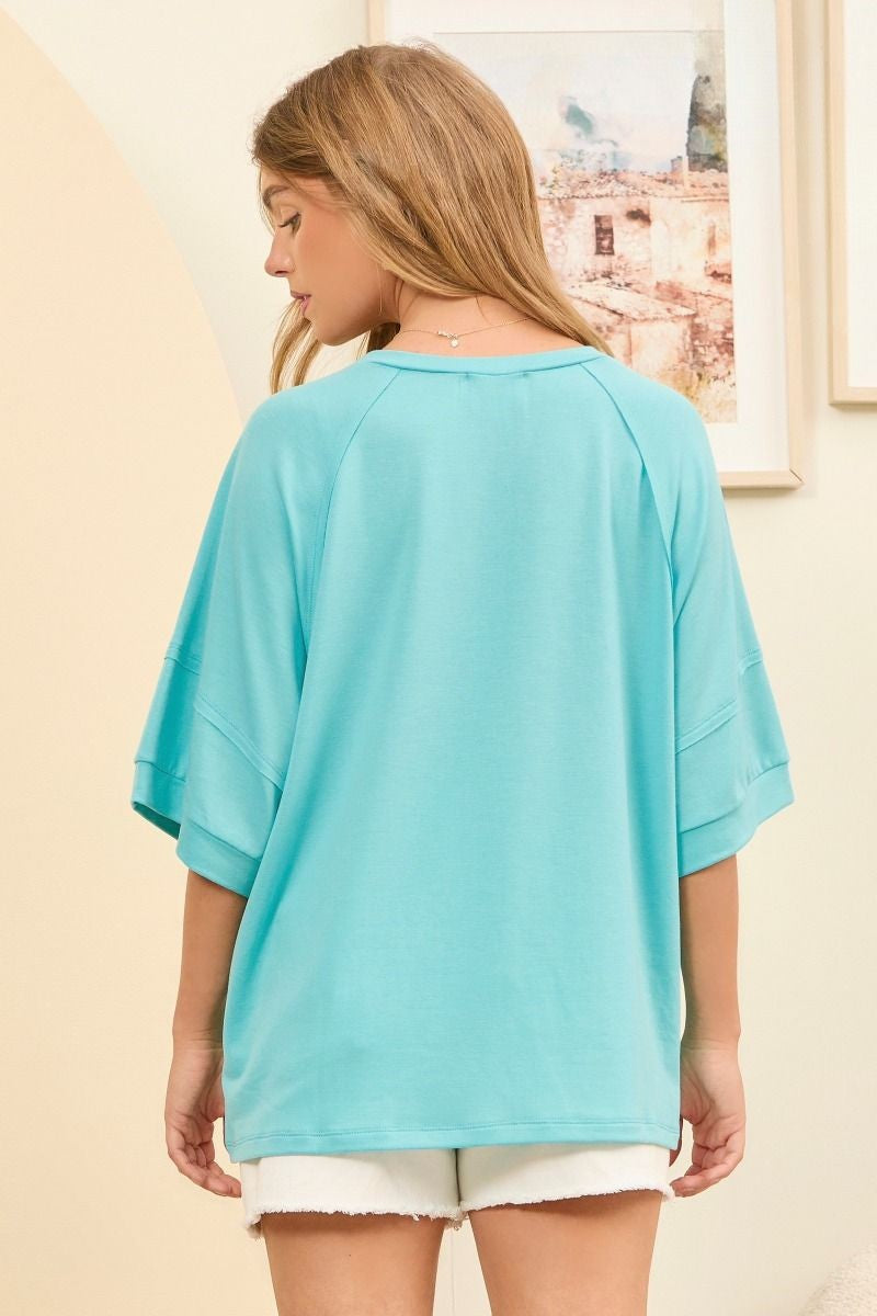 Light Blue ANDRÉE X MORGAN NICOLE Terry Oversized Top