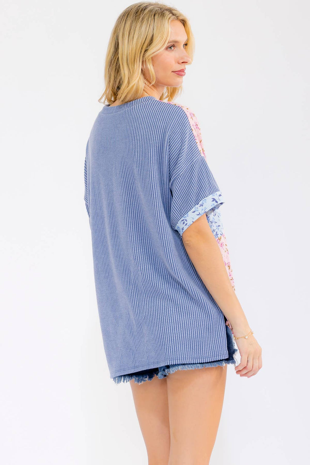 Floral Patchwork Short Sleeve Top