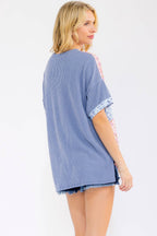 Floral Patchwork Short Sleeve Top