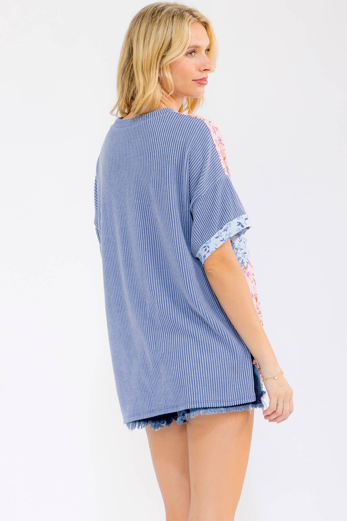 Floral Patchwork Short Sleeve Top
