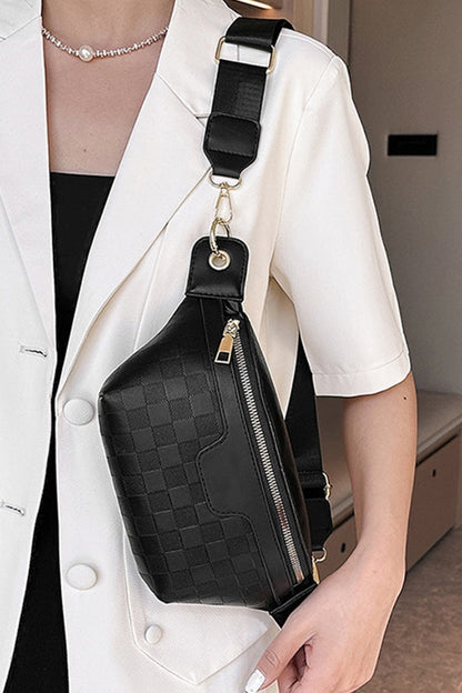 Zenana Monogram Checkered Bum Bag