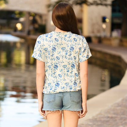 Sunshine & Rodeo Floral V-Neck Top