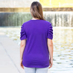 Happy Easter Ruffle Half Sleeve Top