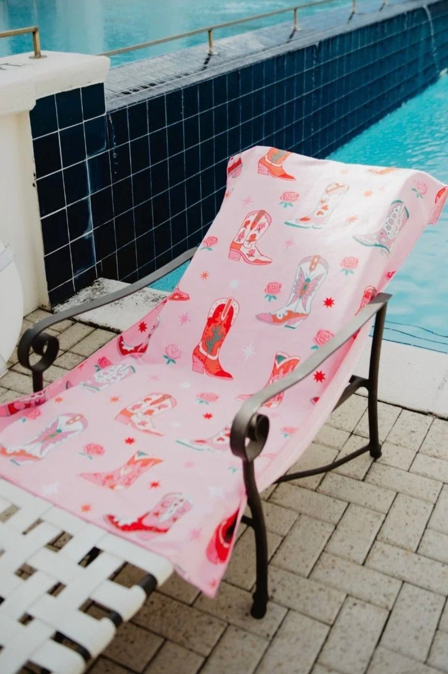 Boots & Flowers Reversible Towel